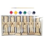 6-piece wooden soldier figure painting set