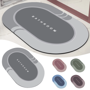 Anti-slip absorbent bathroom mat