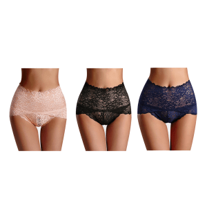 High waist lace underwear 3-pack