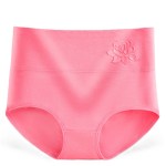 High waist embossed rose underwear for women - 3pack hot pink