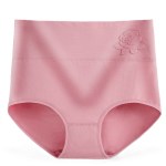 High waist embossed rose underwear for women - 3pack dusty pink