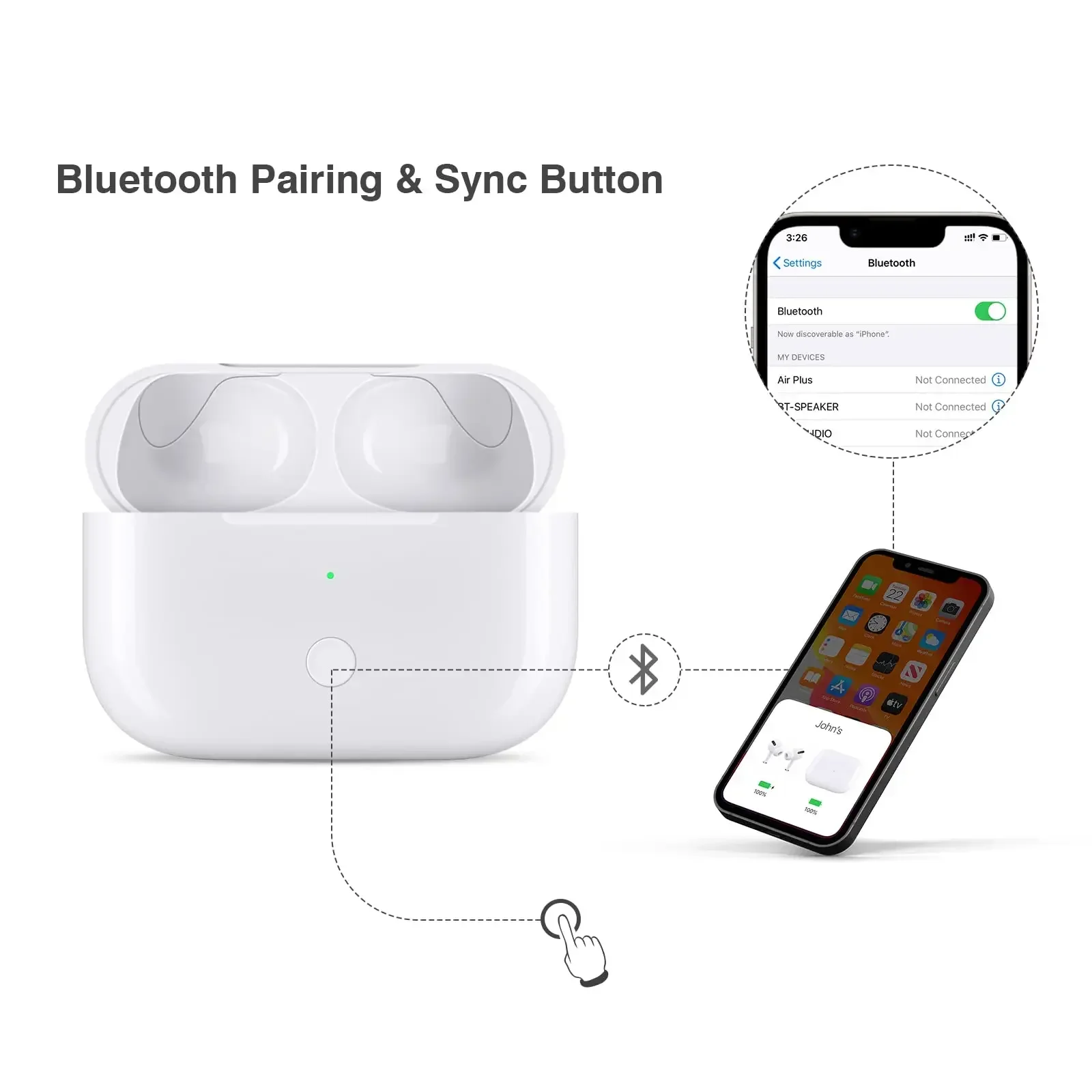 Wireless replacement charging case for Airpods Pro 1 and 2 - Image 6