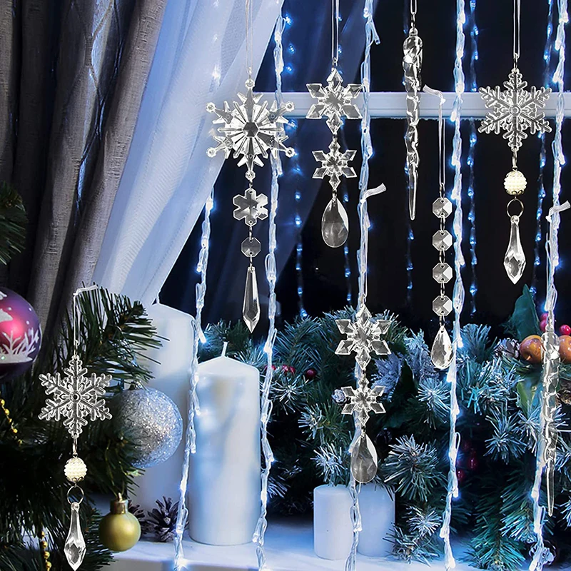 Christmas tree hanging snowflake ornaments - 10pack - Image 6