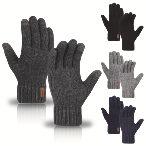 Warm knitted touchscreen gloves