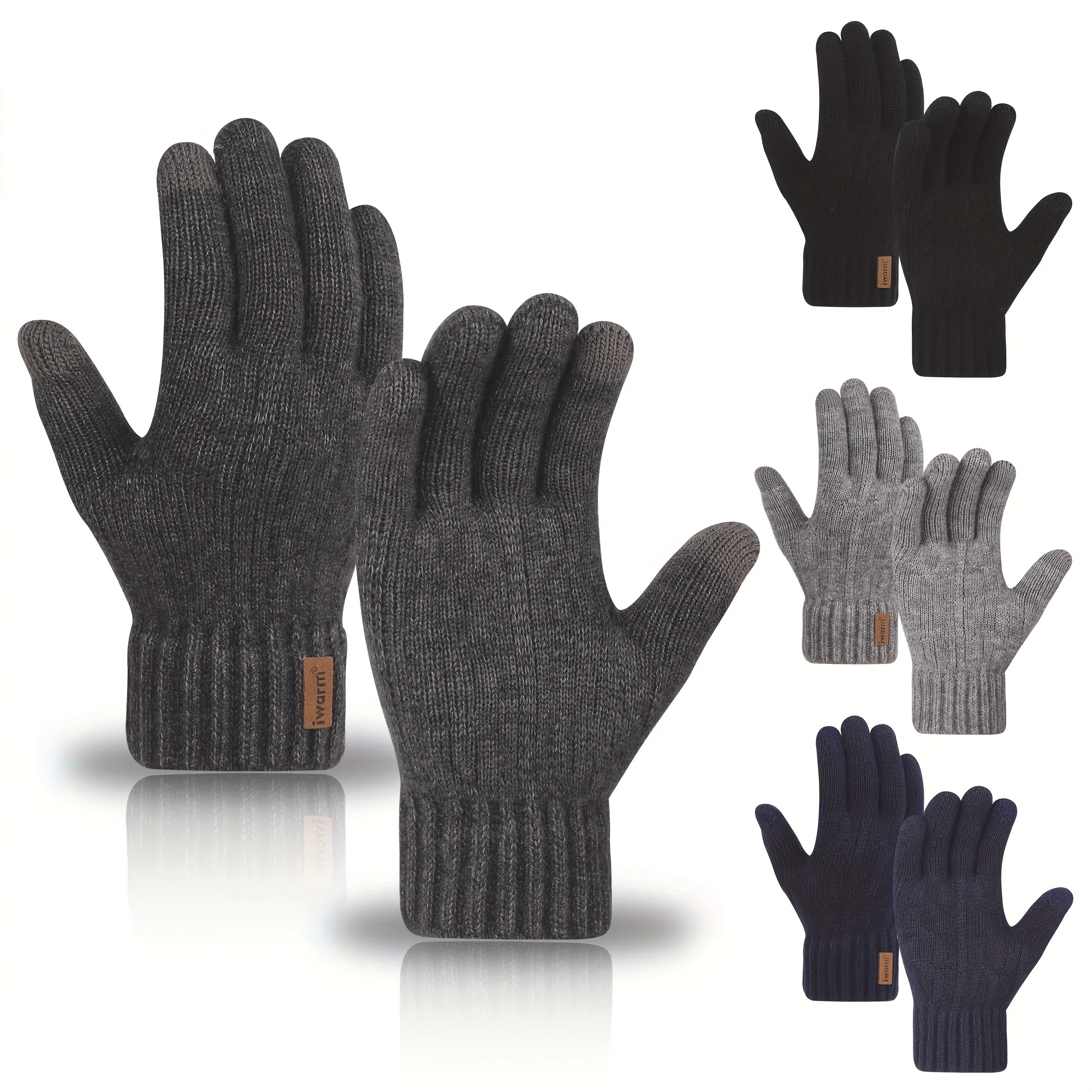 Warm knitted touchscreen gloves