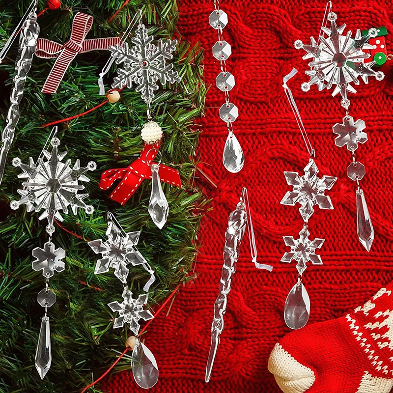 Christmas tree hanging snowflake ornaments - 10pack - Image 8