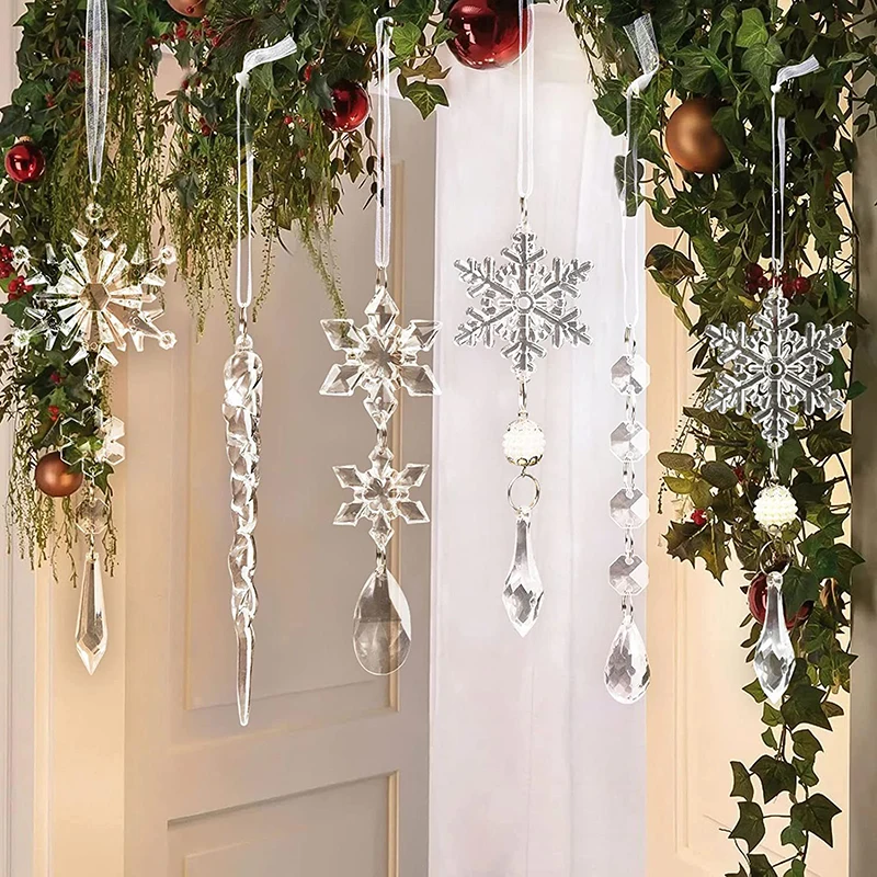 Christmas tree hanging snowflake ornaments - 10pack - Image 4