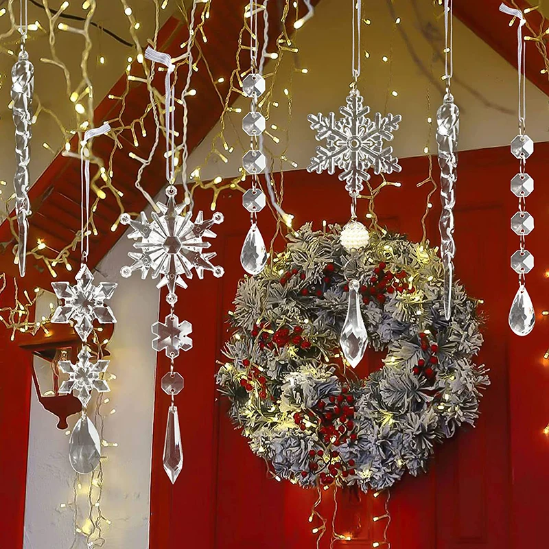 Christmas tree hanging snowflake ornaments - 10pack - Image 5