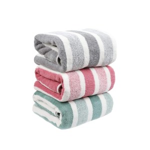 Quick dry striped bath towel set