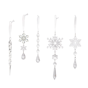 Christmas tree hanging snowflake ornaments - 10pack