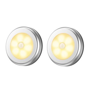 6 LED motion activated warm white wall light - 2pack