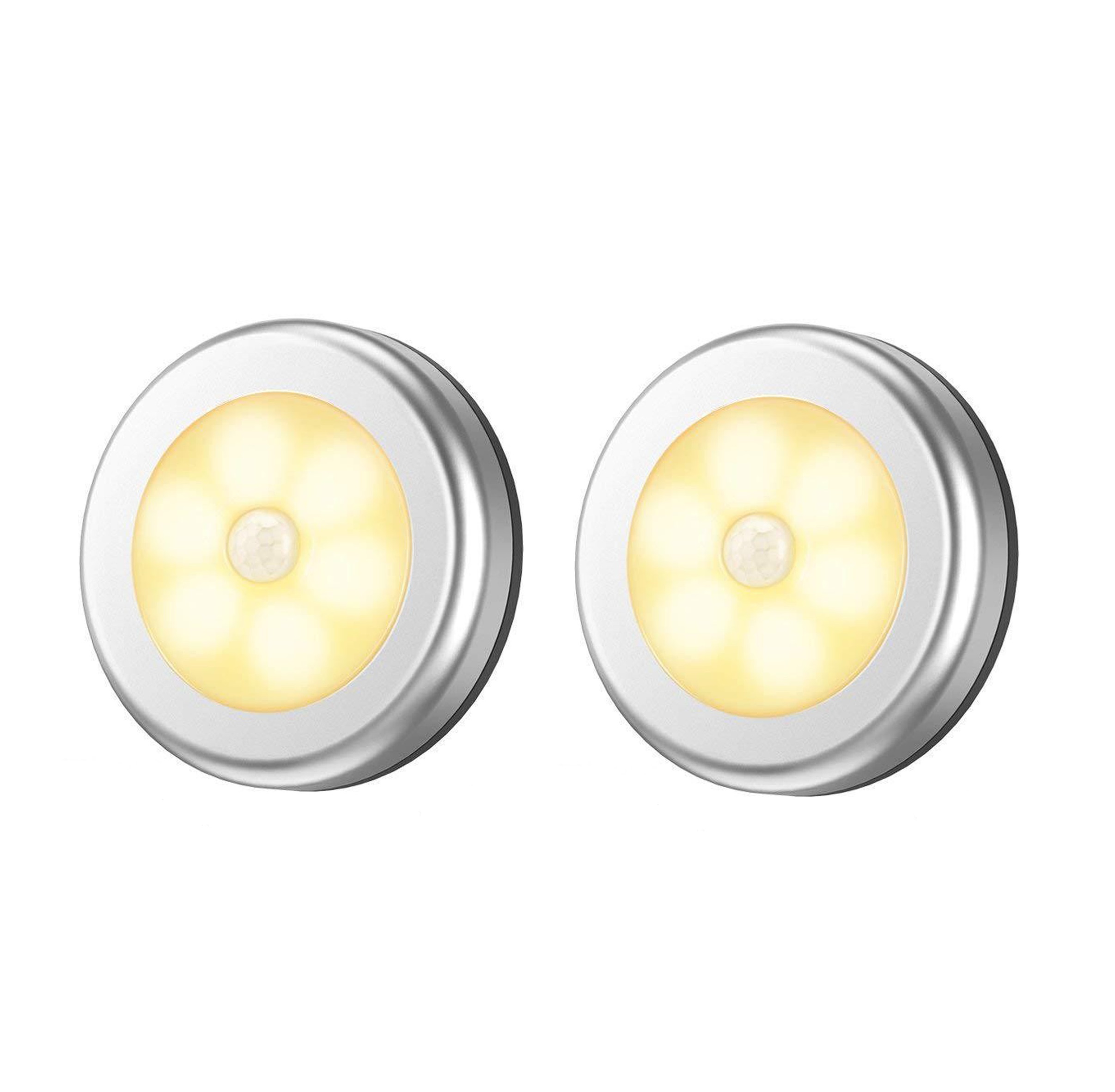 6 LED motion activated warm white wall light - 2pack