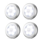6 LED PIR sensor motion activated cool white wall light - 4pack