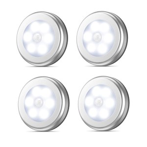 6 LED PIR sensor motion activated cool white wall light - 4pack