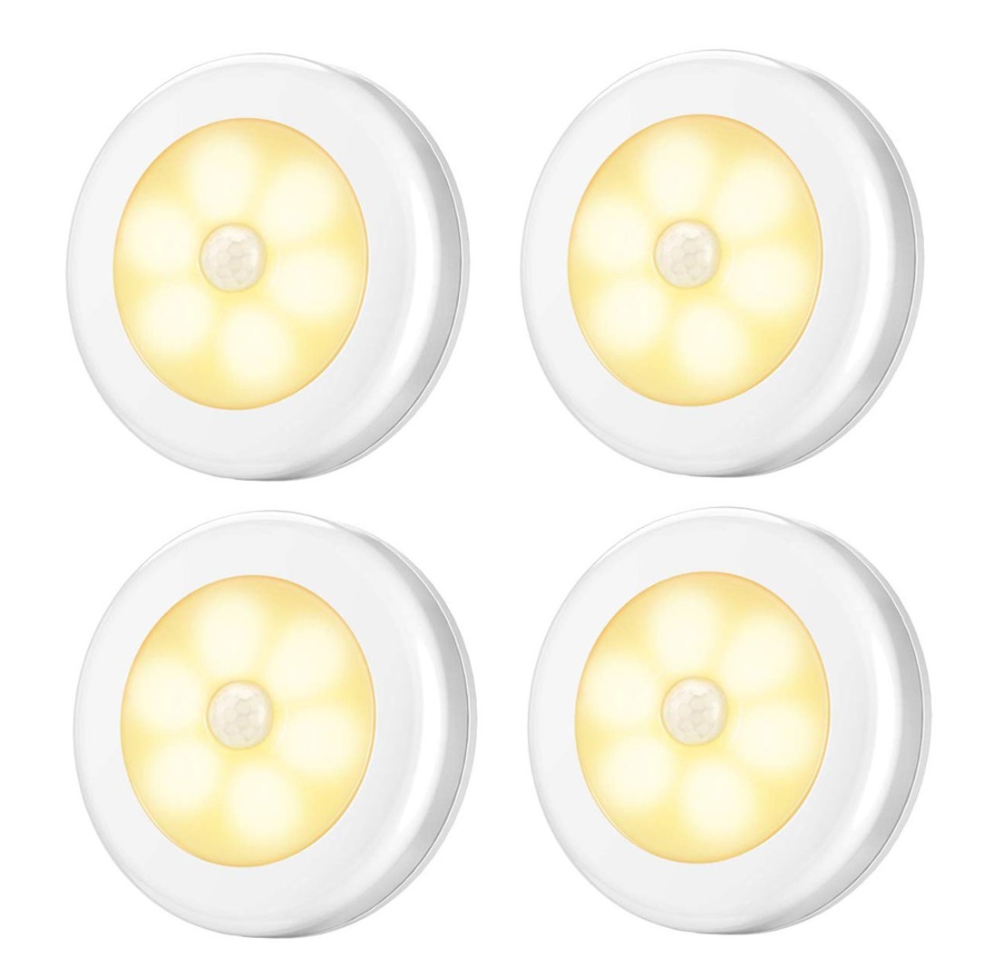 6 LED PIR sensor motion activated warm white wall light - 4pack - Image 3