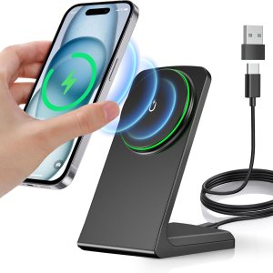 Magnetic wireless charger stand