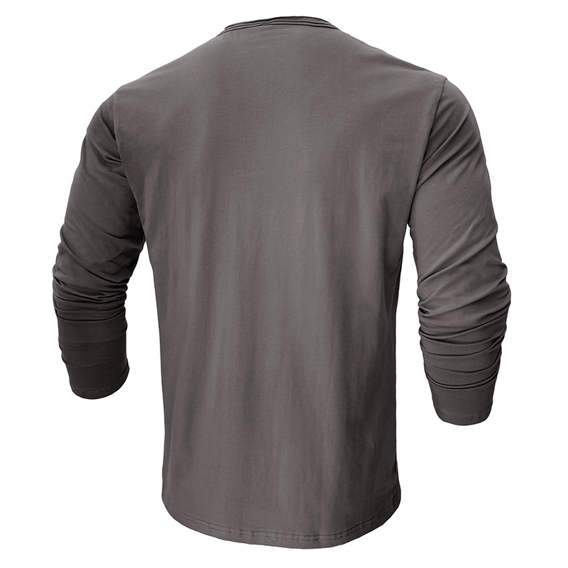 Long sleeve crew neck men's cotton shirt - Image 5