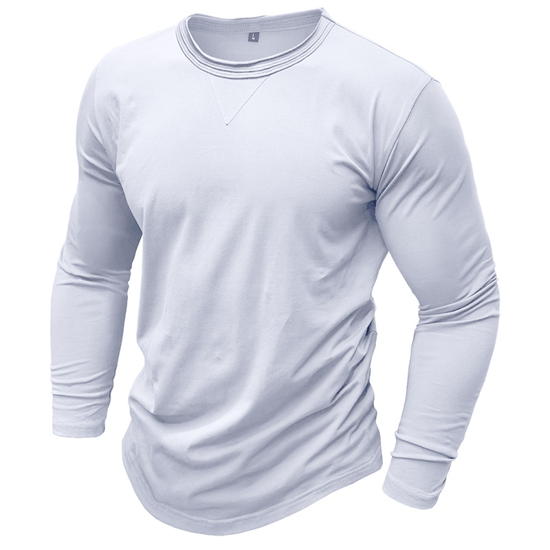 Long sleeve crew neck men's cotton shirt - Image 20