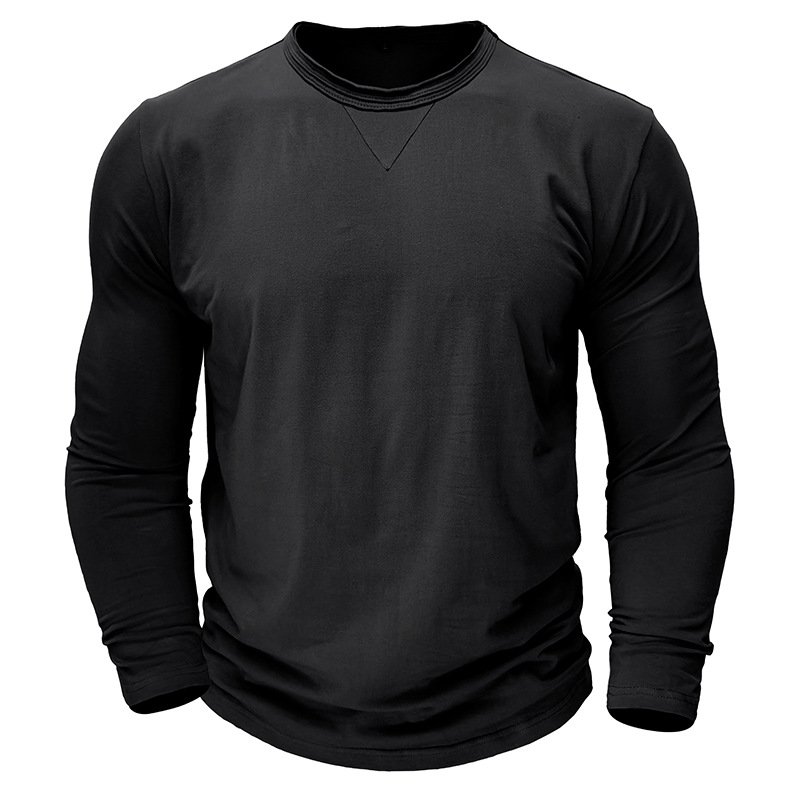 Long sleeve crew neck men's cotton shirt - Image 13