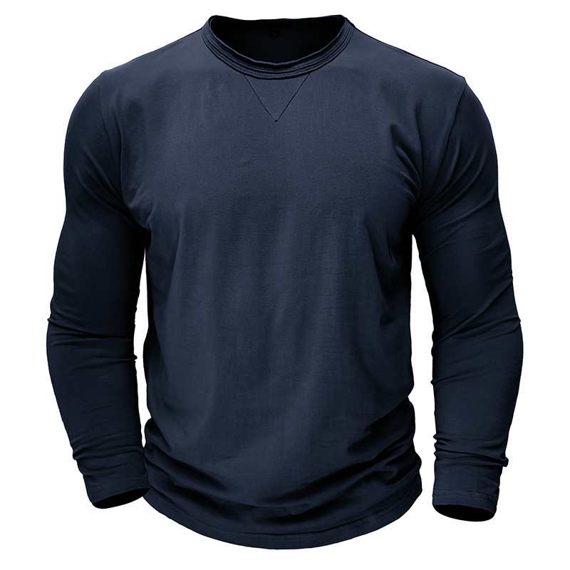 Long sleeve crew neck men's cotton shirt - Image 10