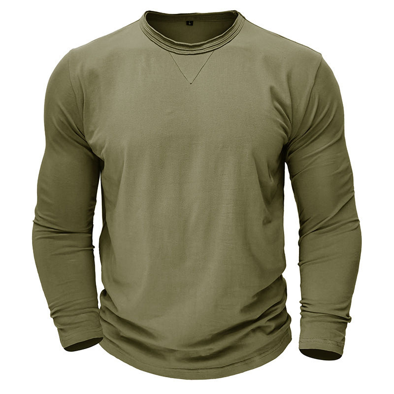Long sleeve crew neck men's cotton shirt - Image 16