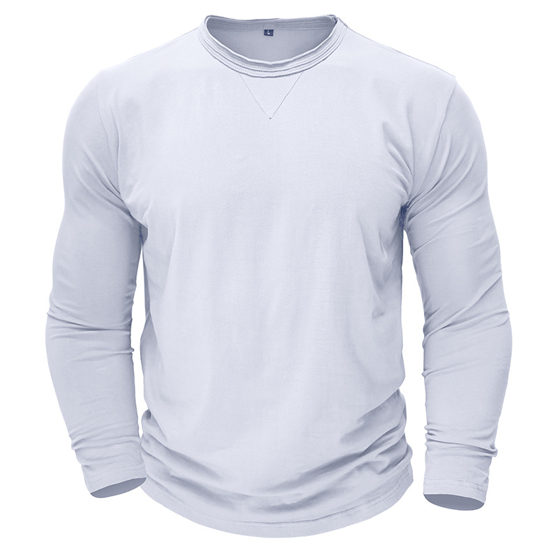 Long sleeve crew neck men's cotton shirt - Image 19
