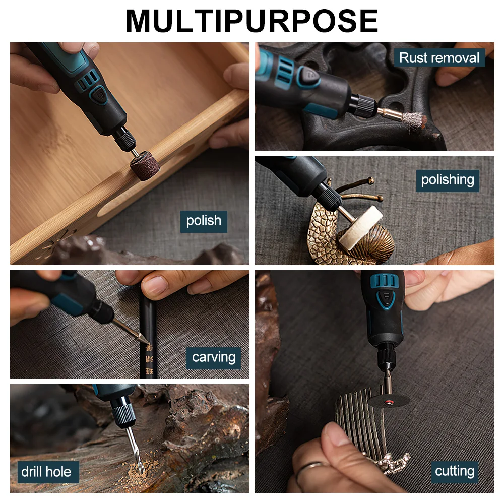Mini portable cordless electric grinder kit - Image 25