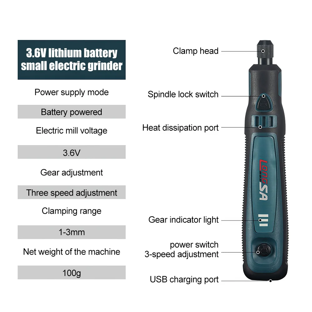 Mini portable cordless electric grinder kit - Image 16