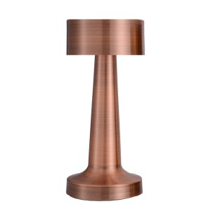Touch controlled cordless LED table lamp in rose gold