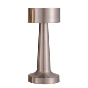 Touch controlled cordless LED table lamp in silver