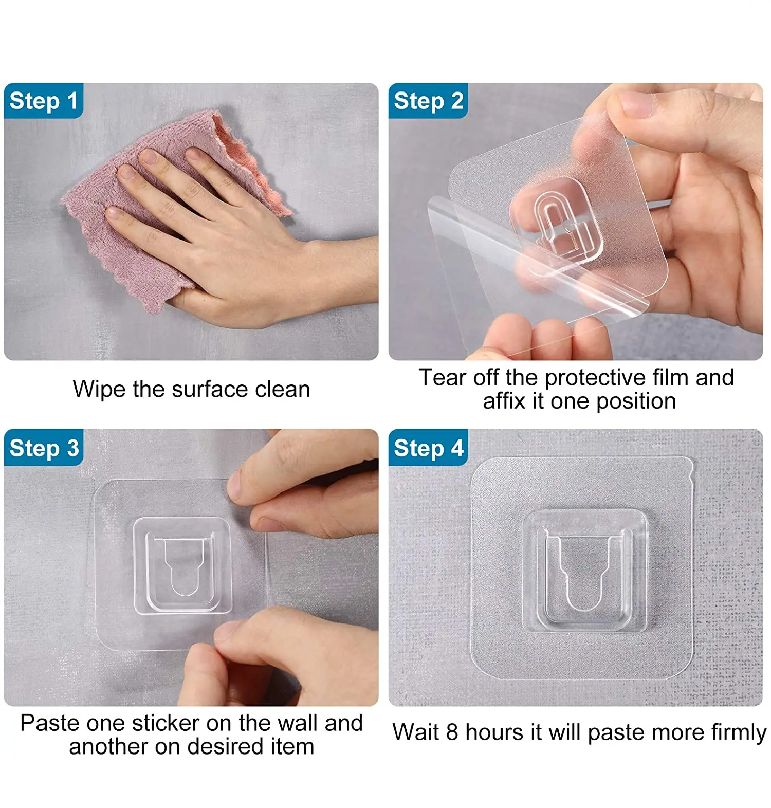 2 piece wall installation sticker hook - Image 5
