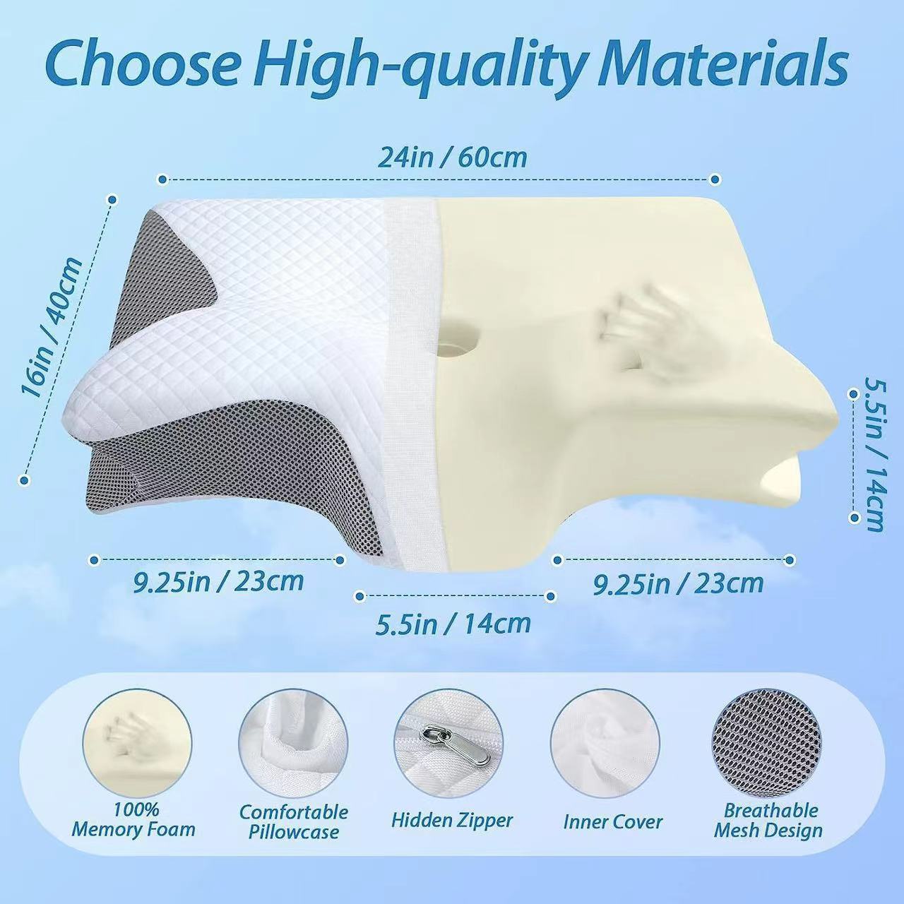 Butterfly shaped orthopedic memory foam pillow - Image 7