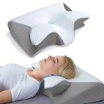 Butterfly shaped orthopedic memory foam pillow