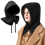 Knitted hoodie style winter hat