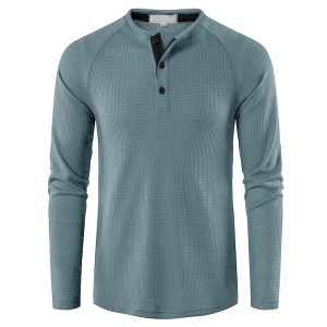 Casual men's Henley shirt - blue
