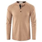 Casual men's Henley shirt - light brown