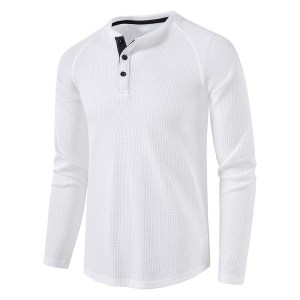 Casual men's Henley shirt - white