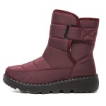 Warm winter boots for women - wine red