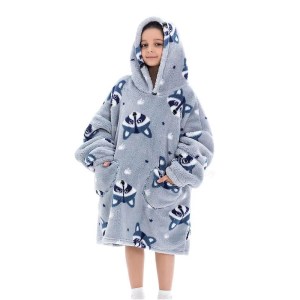 Oversized fleecy home-wear kid's hoodie