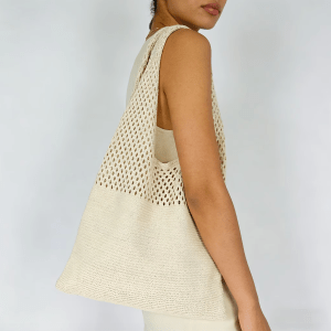 Knitted women's tote bag