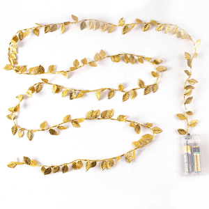 Golden leaves LED string lights