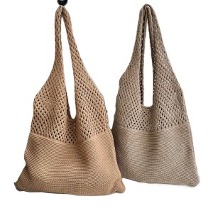 Knitted women's tote bag
