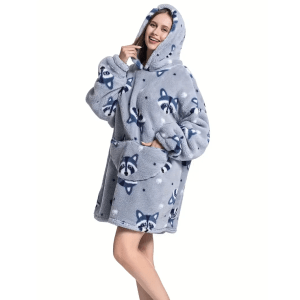 Oversized fleecy home-wear hoodie