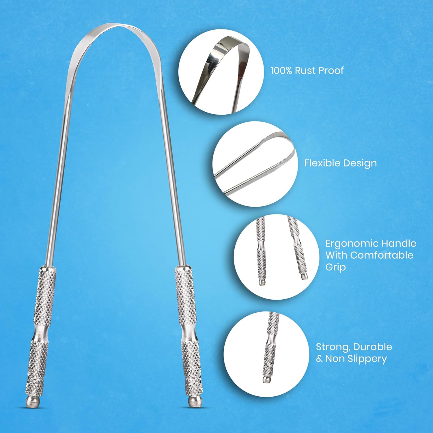 Metal tongue scraper - 2pack - Image 5