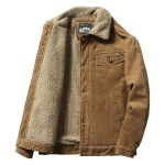 Warm corduroy men's outdoor jacket
