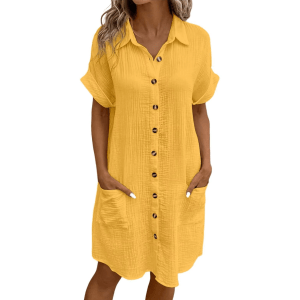 Relaxed fit casual shirt dress