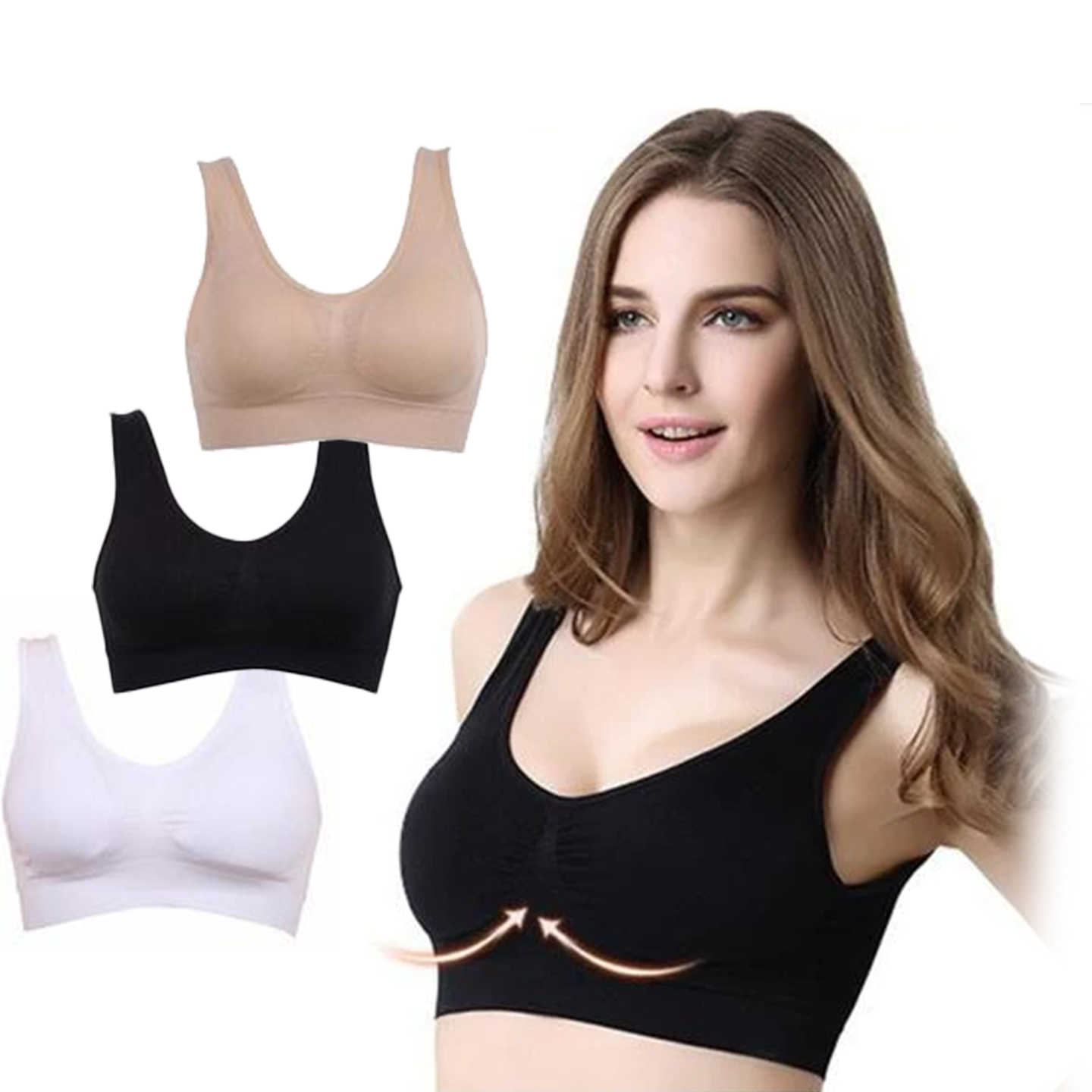 3-pack or 6-pack wireless seamless bra - Image 3