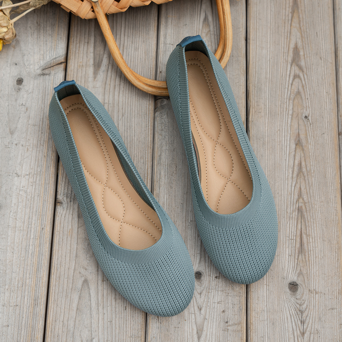 Women's casual knit ballet shoes - Image 3