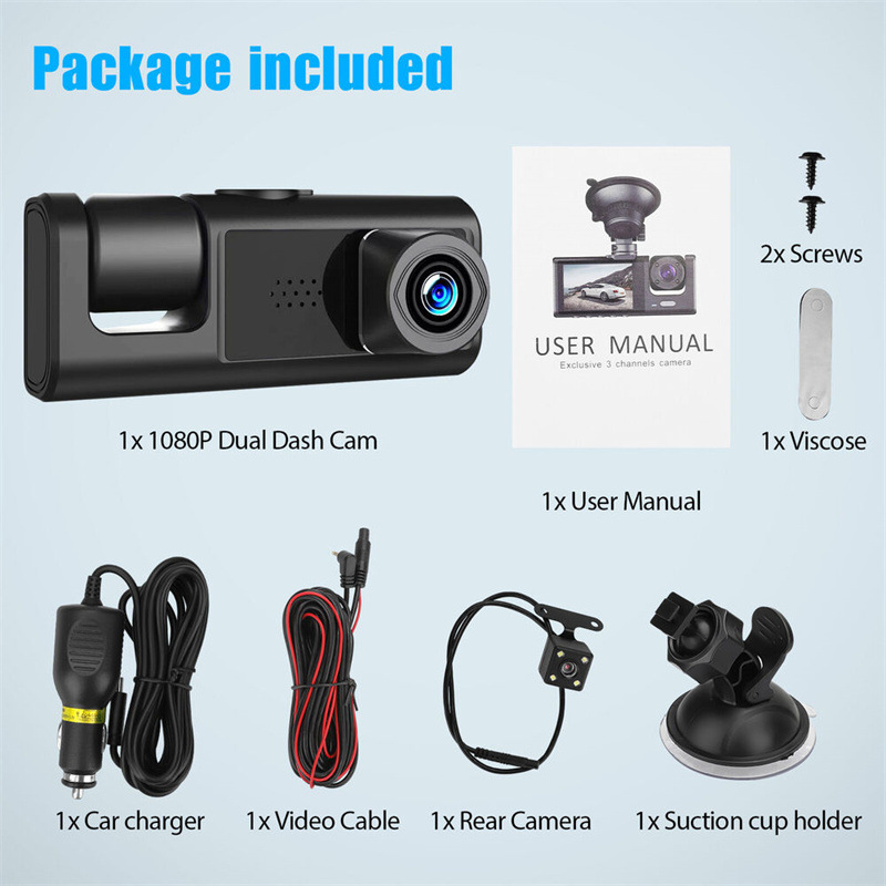 3 lens HD 1080P Wi-Fi 12V dash camera - Image 13