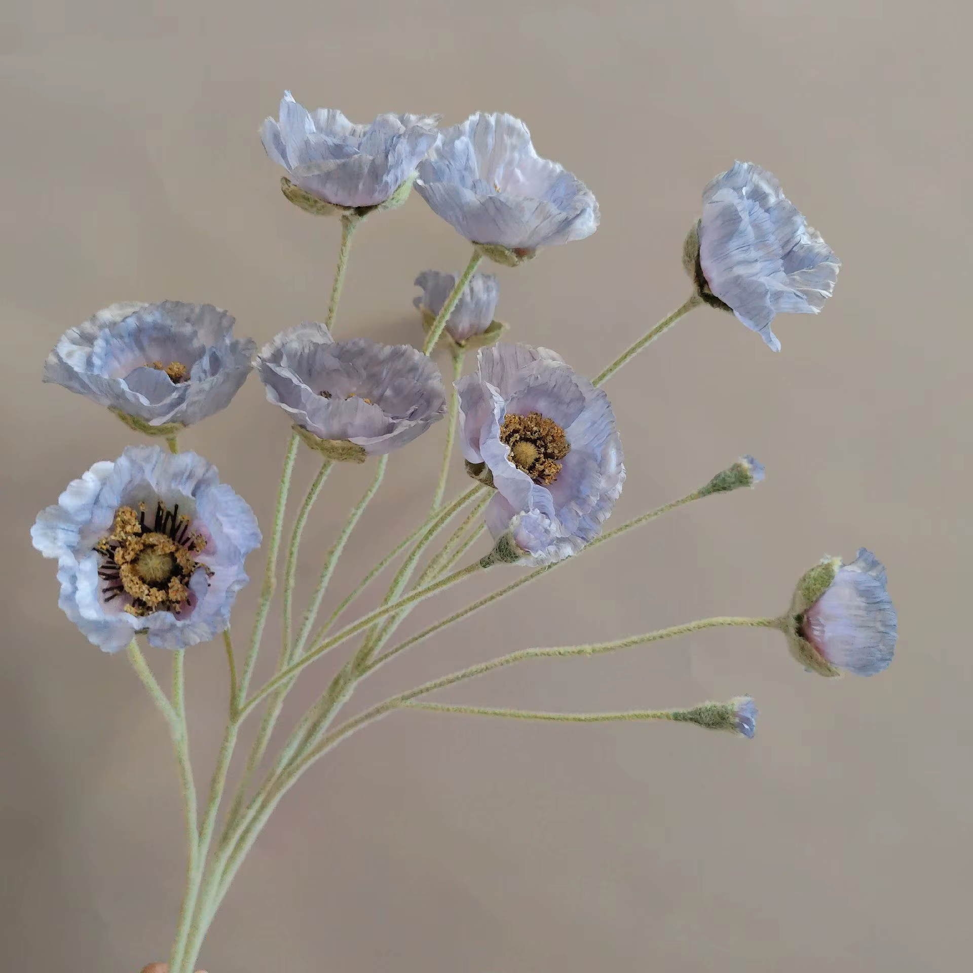 5 head artificial Poppy flower - Image 25